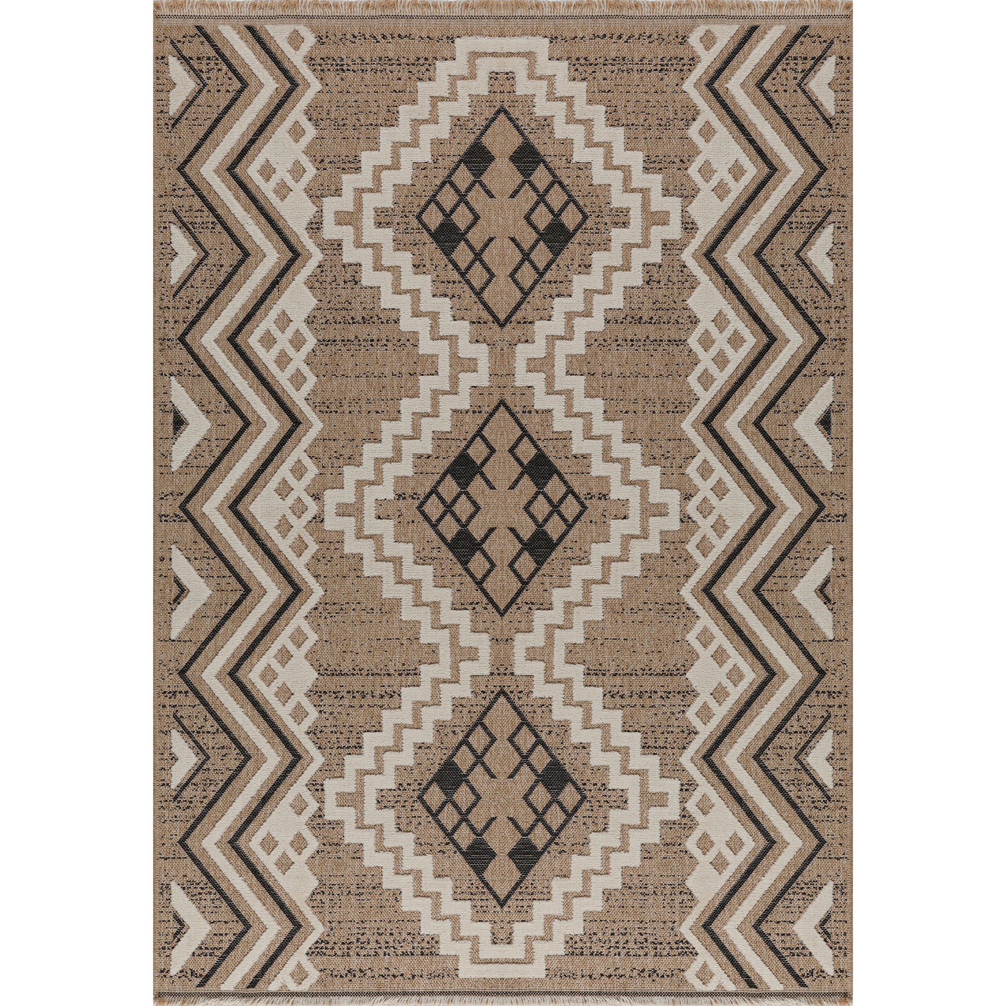 Tulum - Tapis effet jute motif en relief