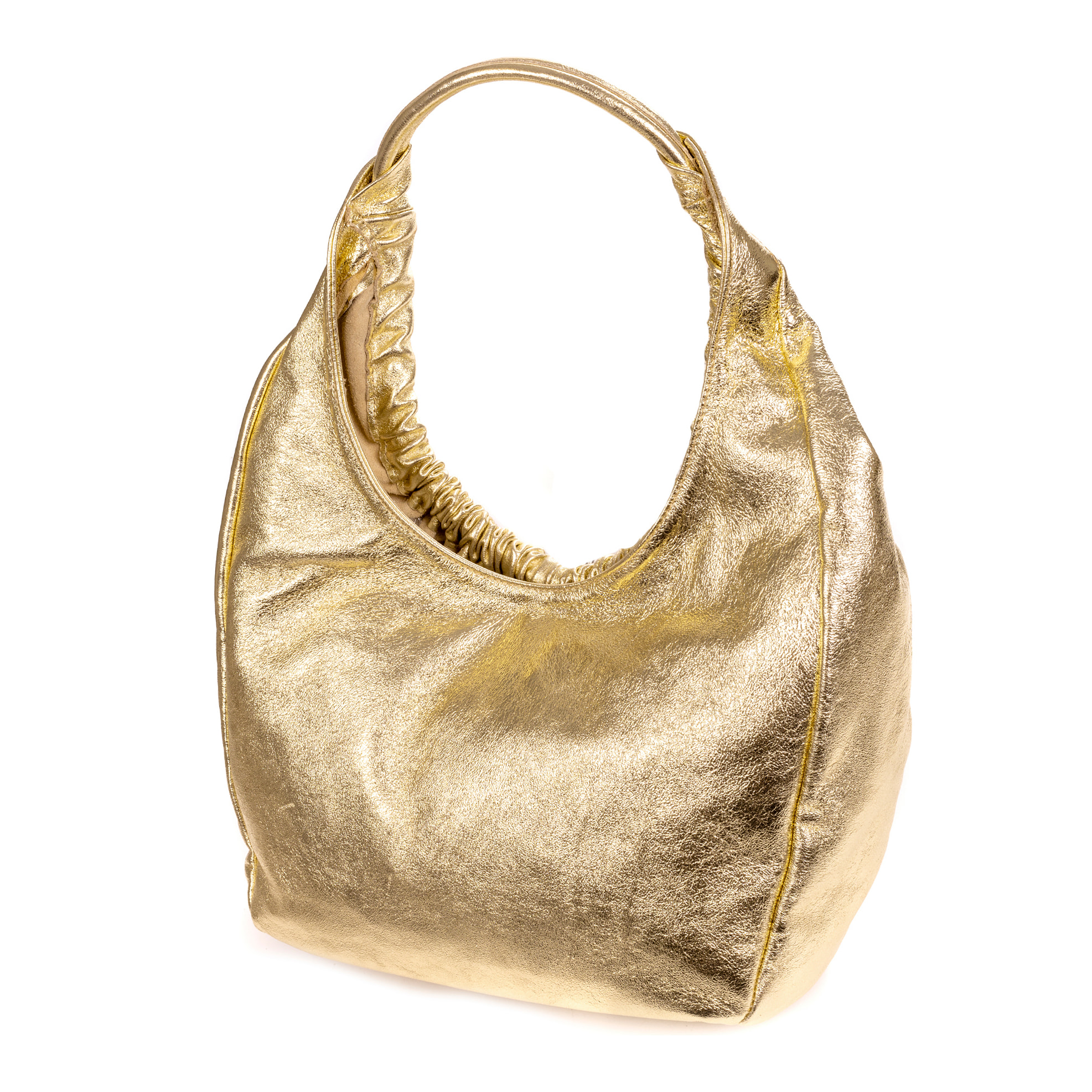 Arzignano bolso de hombro piel auténtica laminada asa grande acolchada