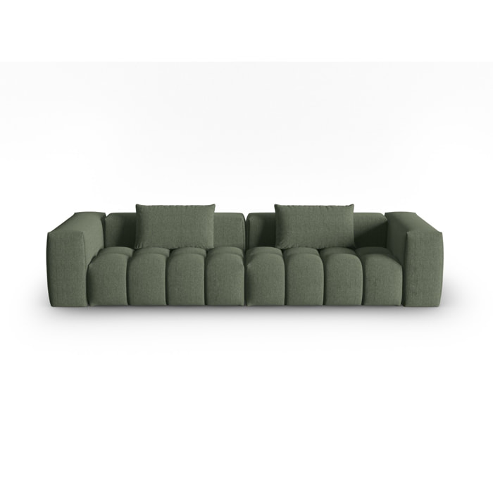 Canapé modulable "Lorella" 5 places en tissu structurel vert olive foncé