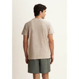 T-shirt Regular con Scollo girocollo e logo in tono colore