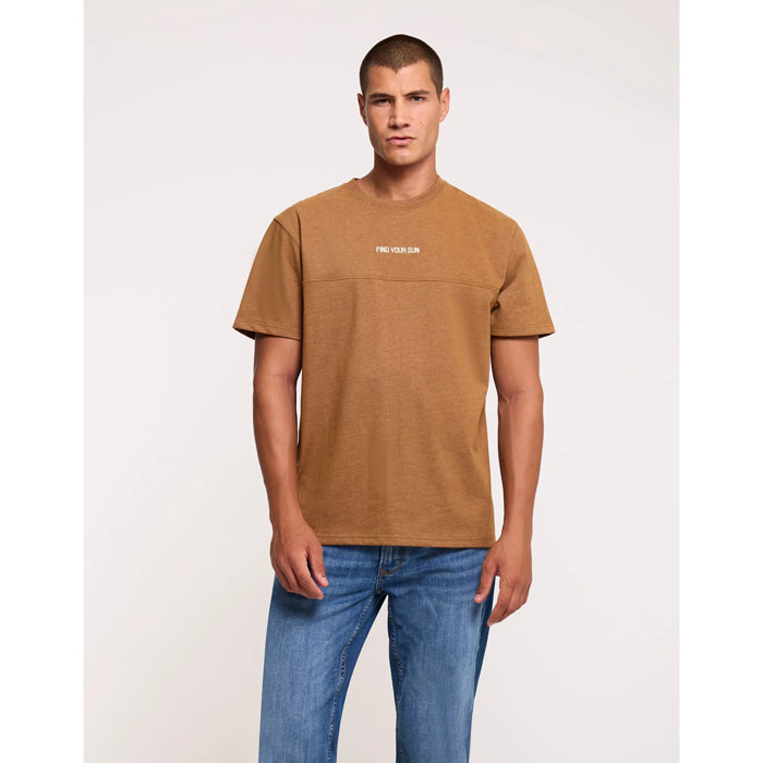 Camiseta Manga Corta Jaspeada Marrón - Bondi