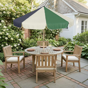 Parasol de jardin UPF30+ style rétro effet bois dia. 226 cm