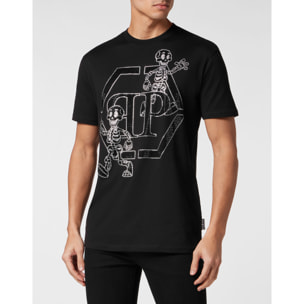 PHILIPP PLEIN Camiseta de cuello redondo y manga corta SKELETON