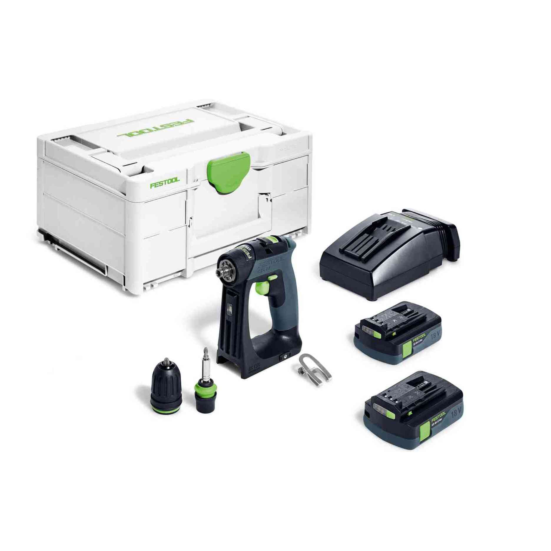 Perceuse-visseuse sans fil CXS 18 C 3,0-Plus - FESTOOL - 2 batteries 18V 3.0AH - Chargeur - Systainer - 576883