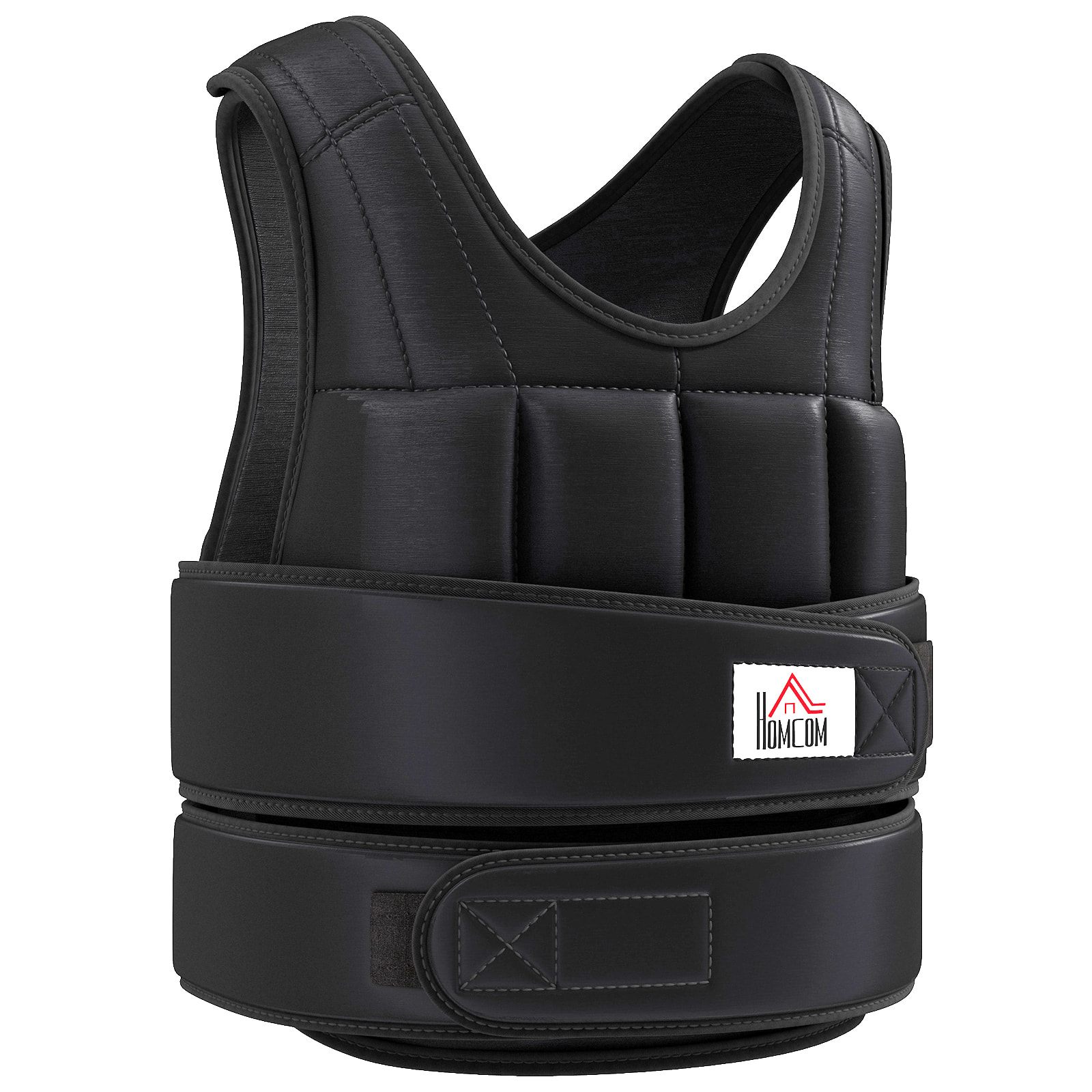 Gilet lesté réglable veste lestée 10 Kg max. poids amovibles entrainement musculation exercice boxe oxford noir