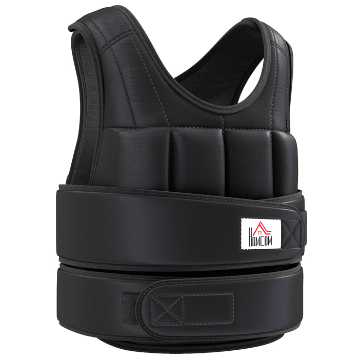 Gilet lesté réglable veste lestée 10 Kg max. poids amovibles entrainement musculation exercice boxe oxford noir