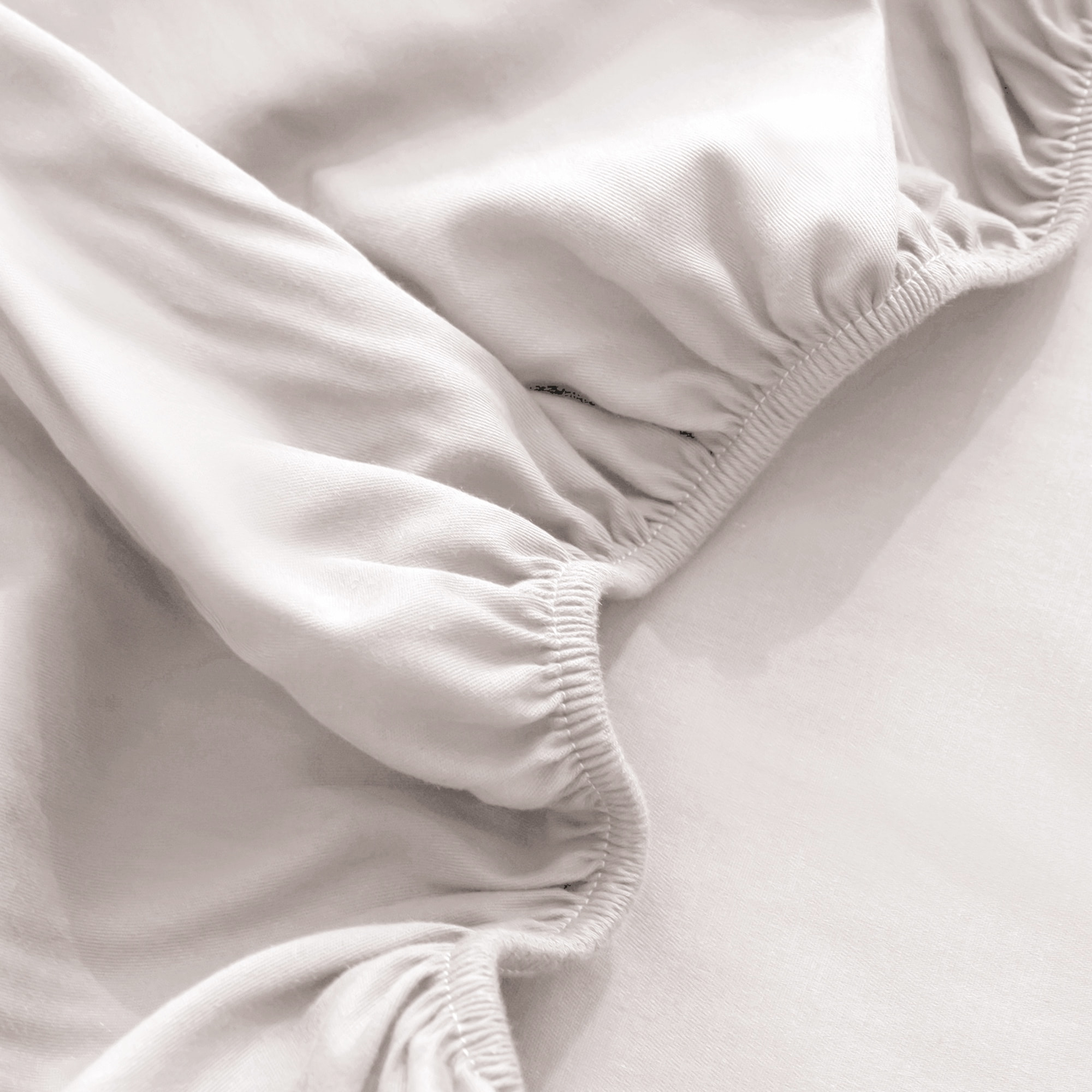 LENZUOLO SOTTO CON ANGOLI PER LETTO SINGOLO IN JERSEY DI COTONE BIANCO