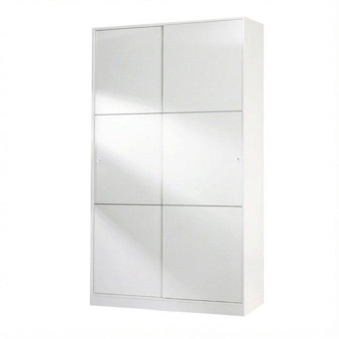 Armadio Guardaroba Con Ante Scorrevoli Salvaspazio 5 Ripiani E Asta Appendiabiti Per Camera Corridoio Cameretta 120 x 50 x 200 Cm Colore Bianco