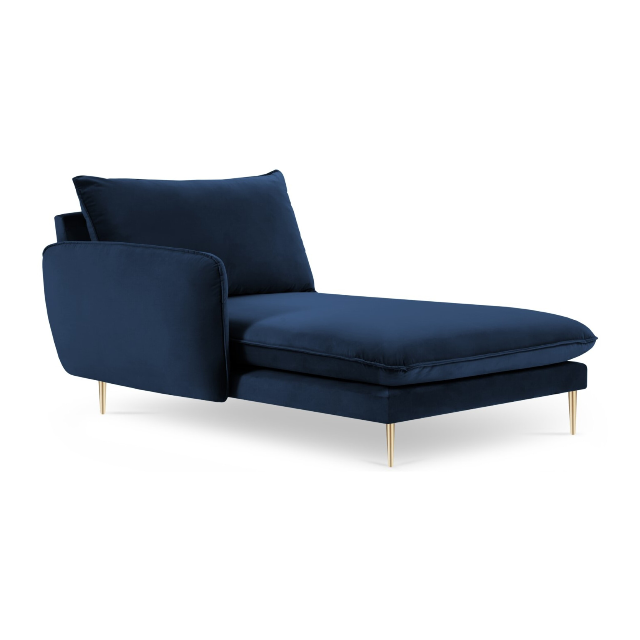 Méridienne gauche "Vienna" en velours bleu roi
