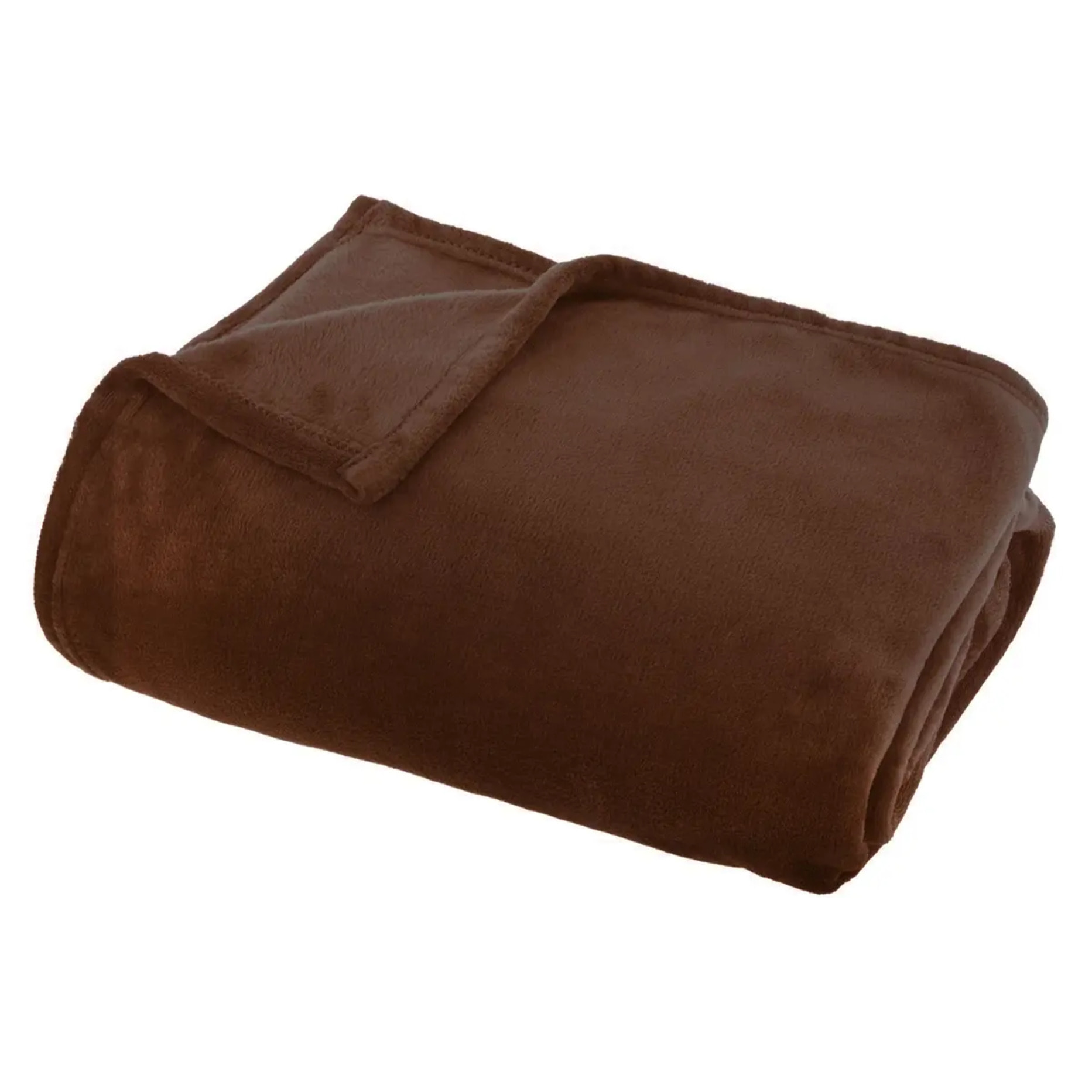 Plaid flanelle Ollis marron tonka 180x130cm