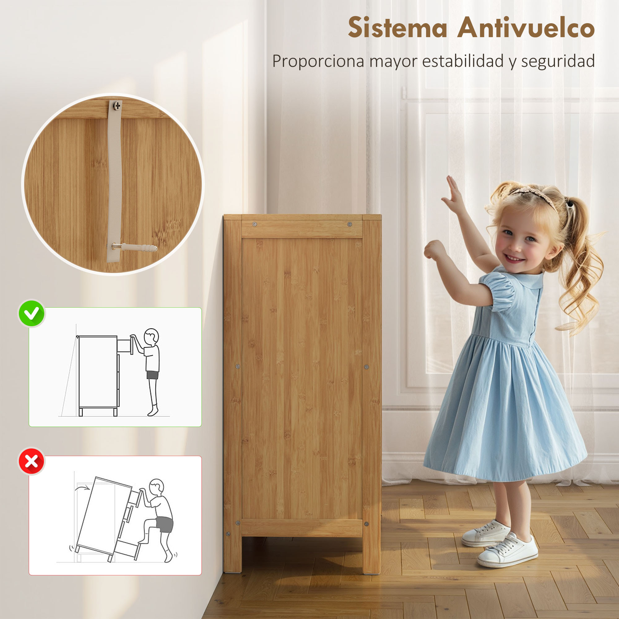Zapatero de Bambú con 2 Puertas Correderas de Lamas, Zapatero Entrada Recibidor con Estantes Ajustables, para 16 Pares de Zapatos, 80x35x80 cm, Natural