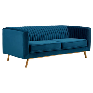 Canapé 2 places en velours bleu foncé - Gatsby