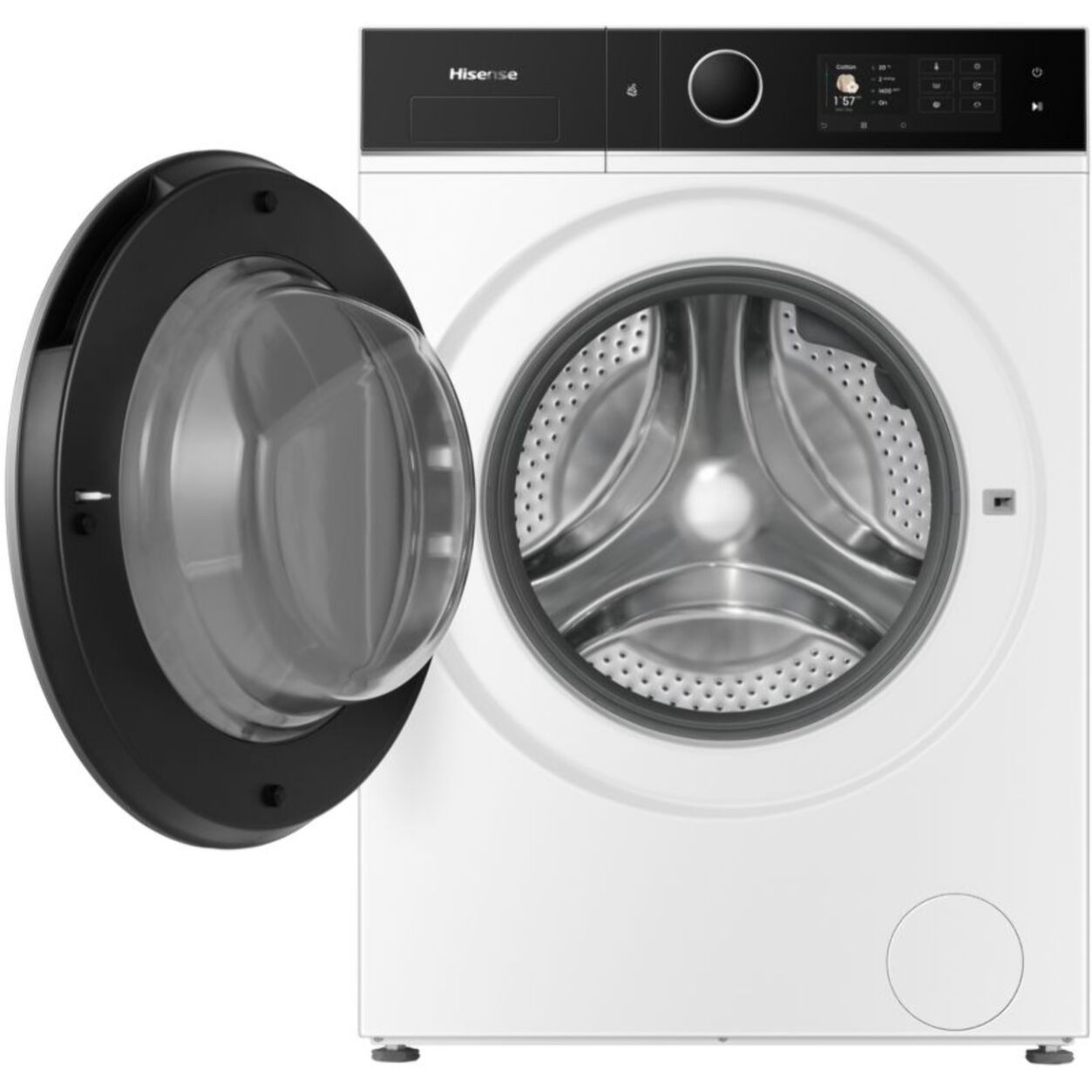Lave linge séchant hublot HISENSE WD5I1245BWRH - 12/8 kg - 1400 tr/min - Classe A - Moteur Inverter - Dosage automatique - Connecté