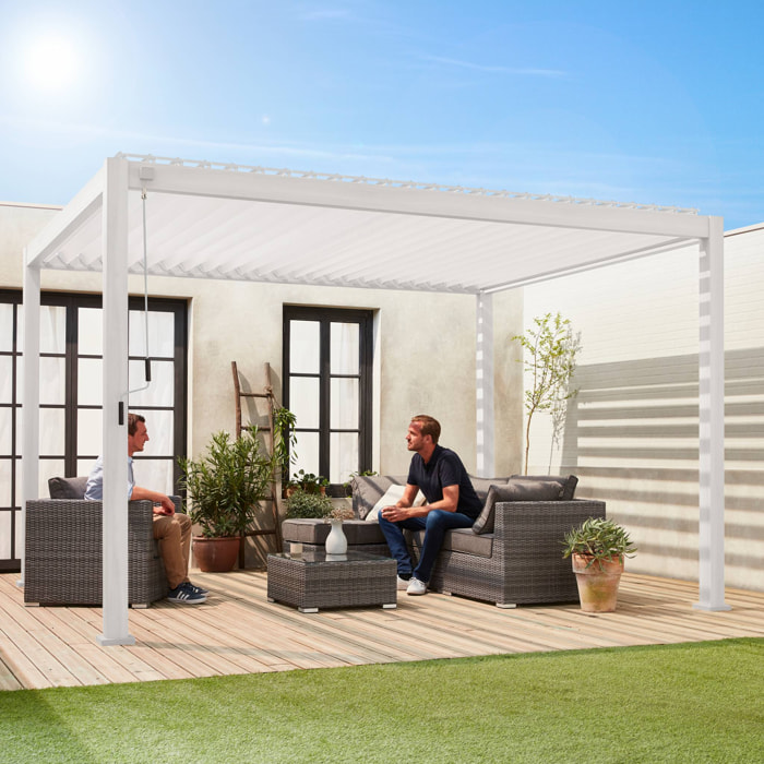 Pergola Bioclimatique blanc – Triomphe – 3x4m. aluminium. à lames orientables