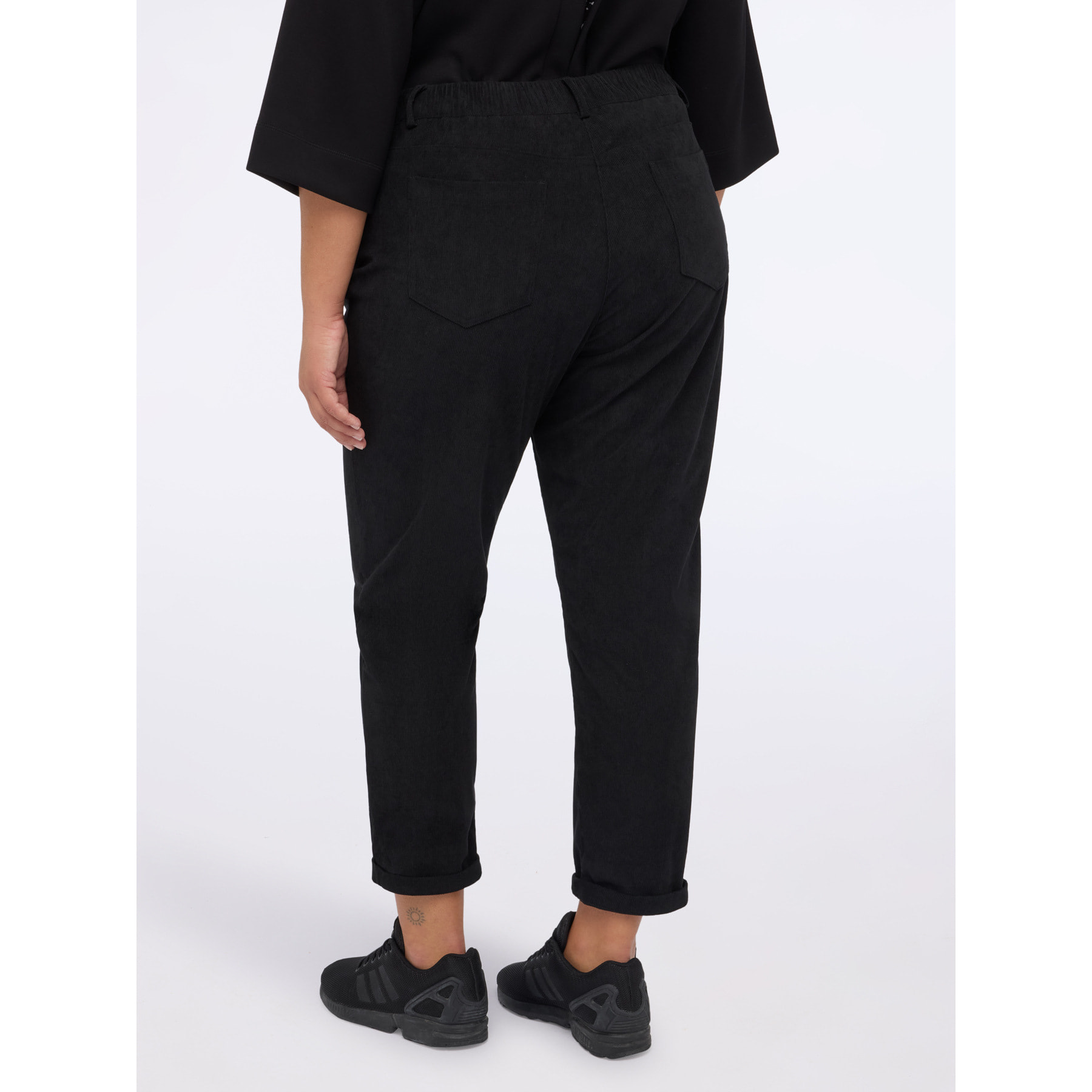 Fiorella Rubino - Pantalones Barrel de pana - Negro