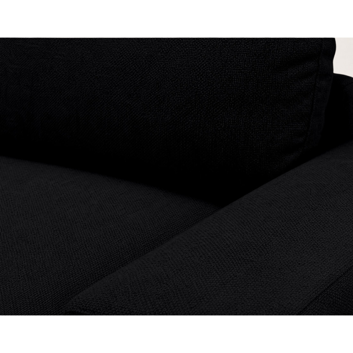 Tama - Canapé d'angle droit 4 places convertible avec coffre en tissu - Noir