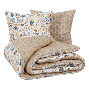 Parure de lit imprimée Kilda beige lin 260x240cm