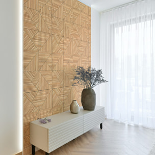 Rouleau revêtement adhésif vinyle au mètre - Sticker mural panneau de bois - TESSELLA