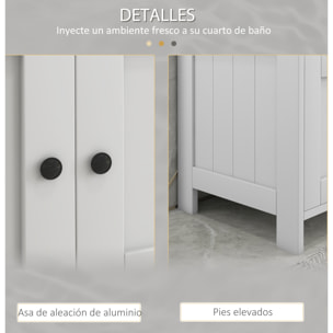 Mueble para Debajo del Lavabo con 2 Puertas y Estante Abierto Mueble Lavabo con Pie Moderno Carga 30 kg 60x30x60 cm Blanco