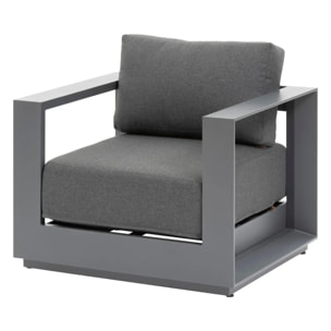 Salon de jardin "Allure" graphite 5 places en aluminium et polyester