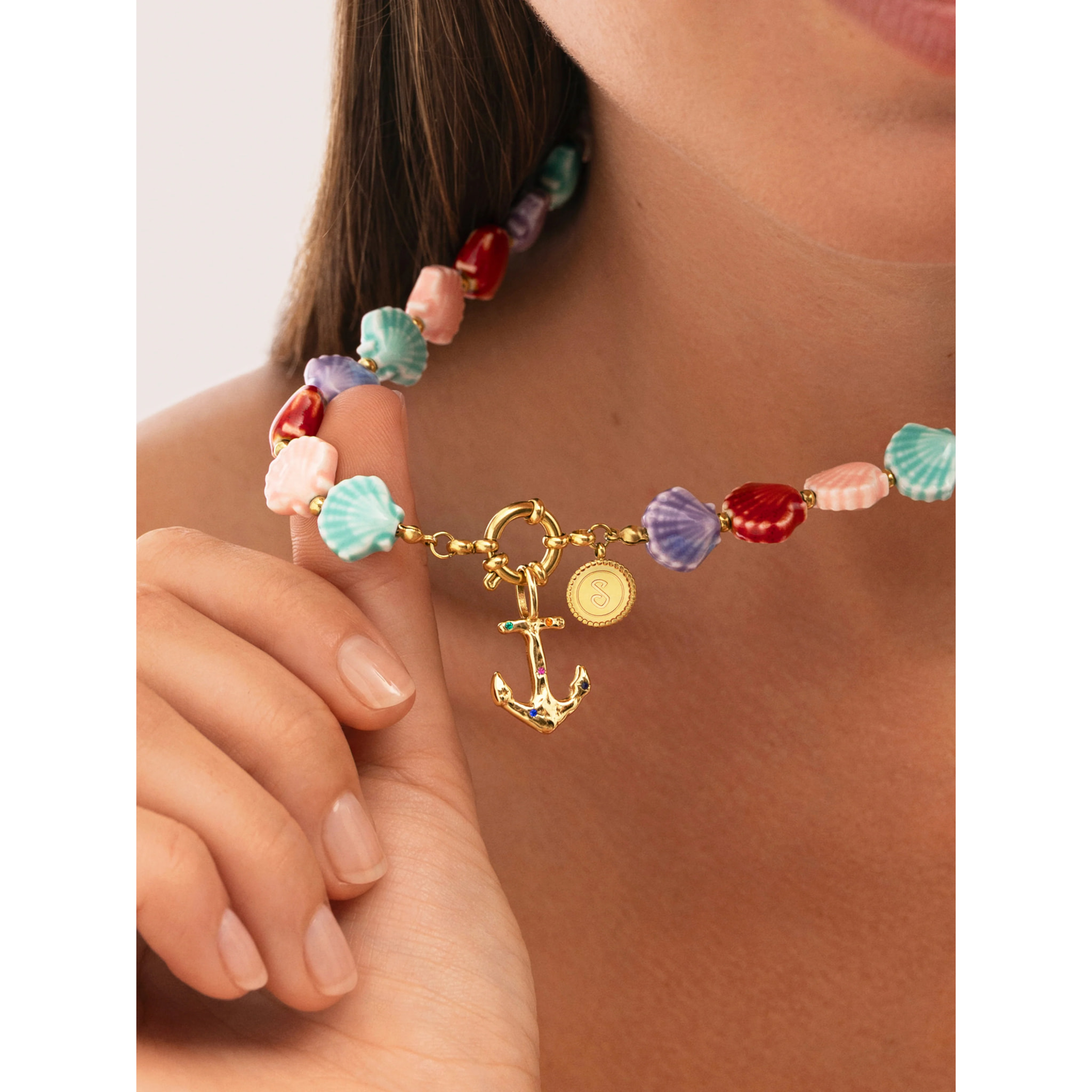 Collana Begur Conchiglie Acciao Placcato Oro