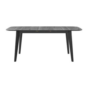 Table rectangulaire 4/6 personnes extensible en bois noir 150/180 cm - Oman