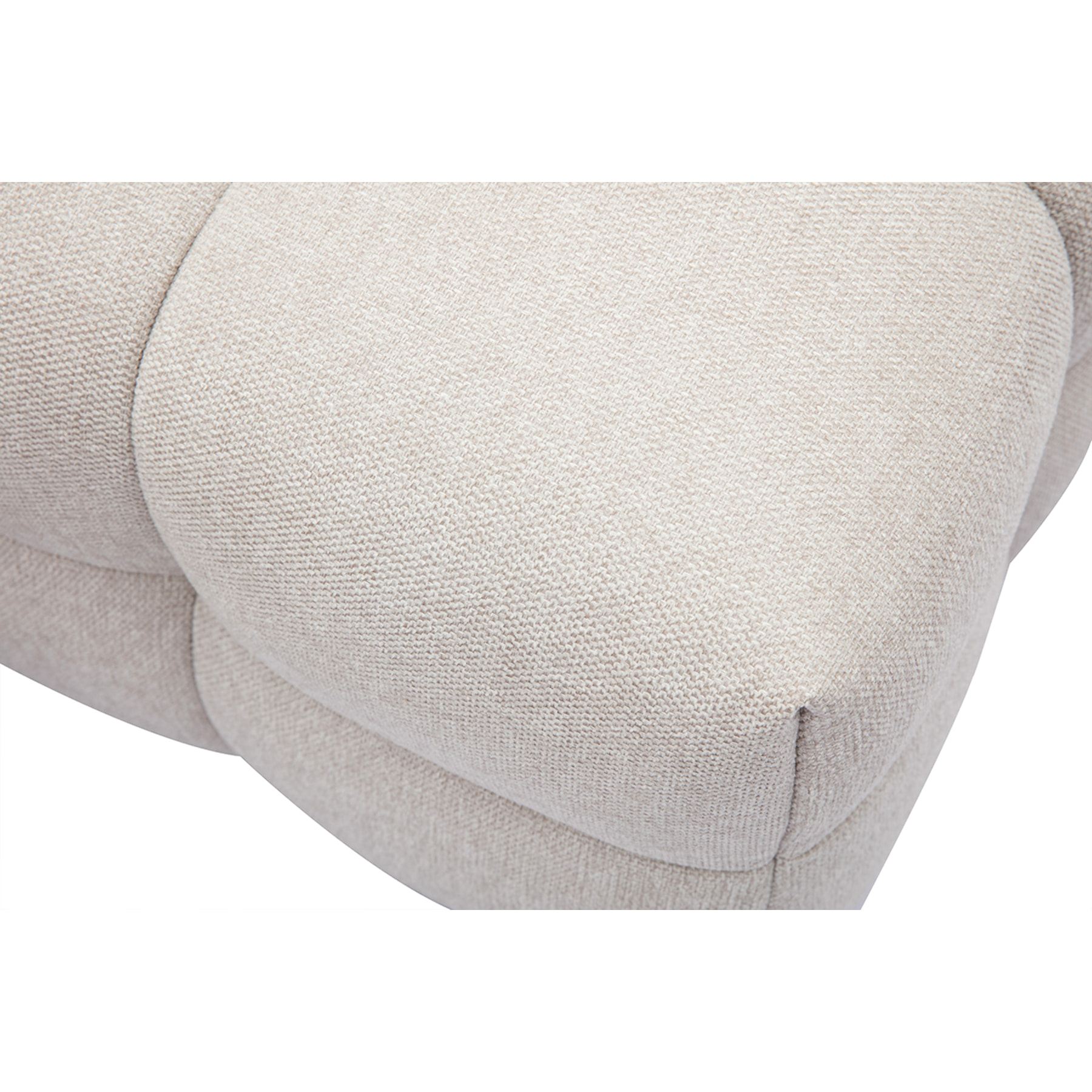 Pouf repose-pieds design en tissu effet velours texturé beige CORTO