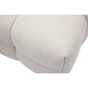 Pouf repose-pieds design en tissu effet velours texturé beige CORTO