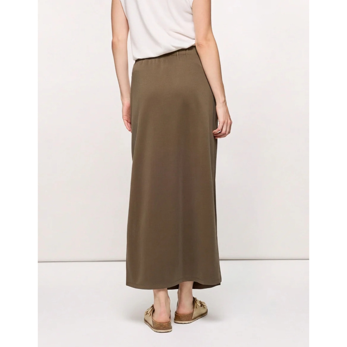 Falda Midi Caqui - Claudinasa