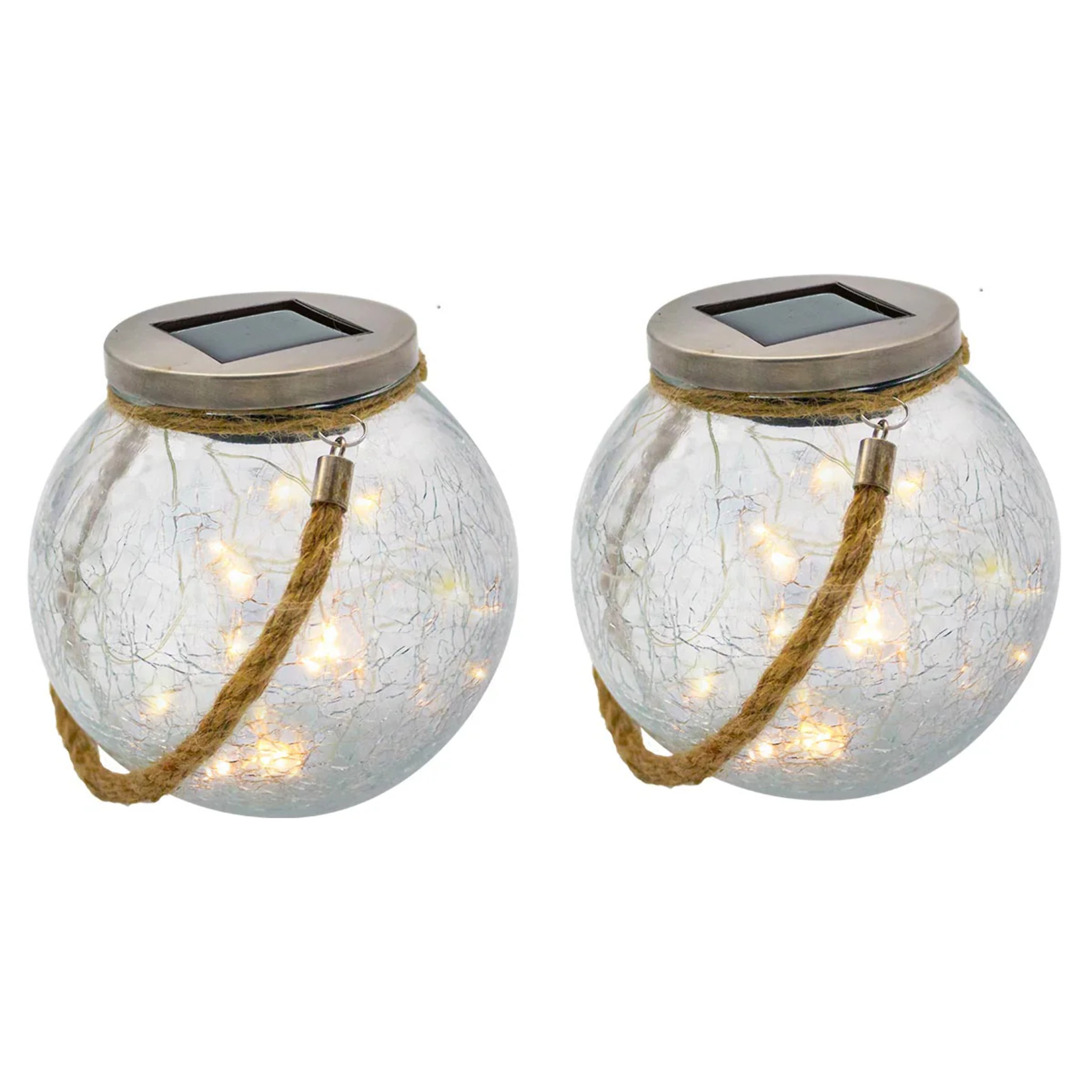 2 boule solaire CRACK BALL CORD H13CM