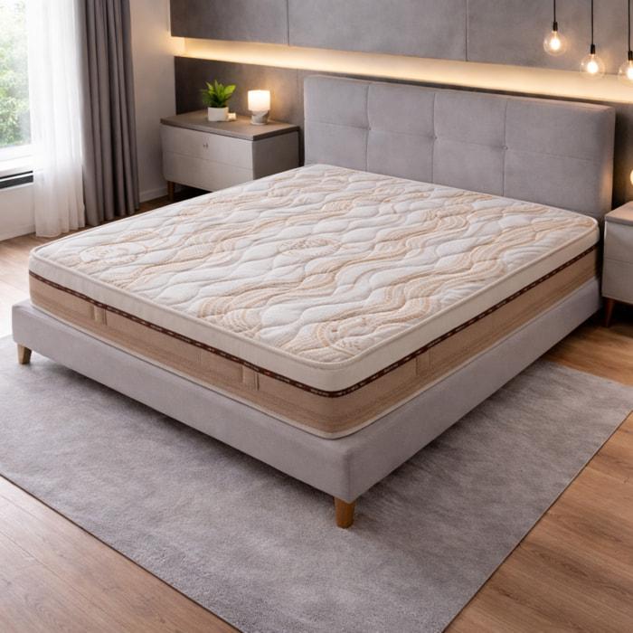 Materasso Saturno Una Piazza e mezza 800 Molle Insacchettate e Memory Sfoderabile 120x190 (Antiacaro - Anallergico - Antibatterico - Ergonomico)