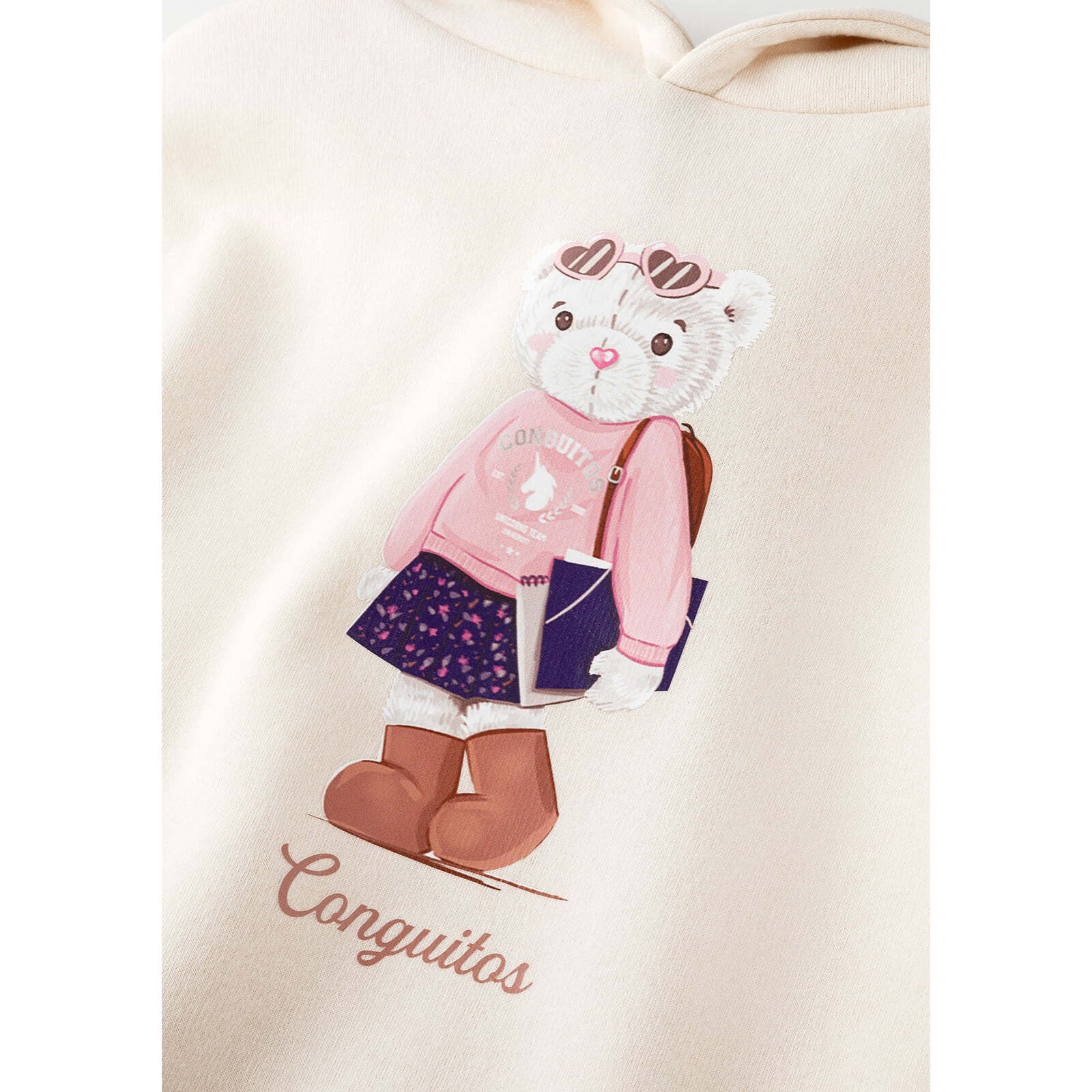 Sudadera de Niña Osito Conguitos Beige