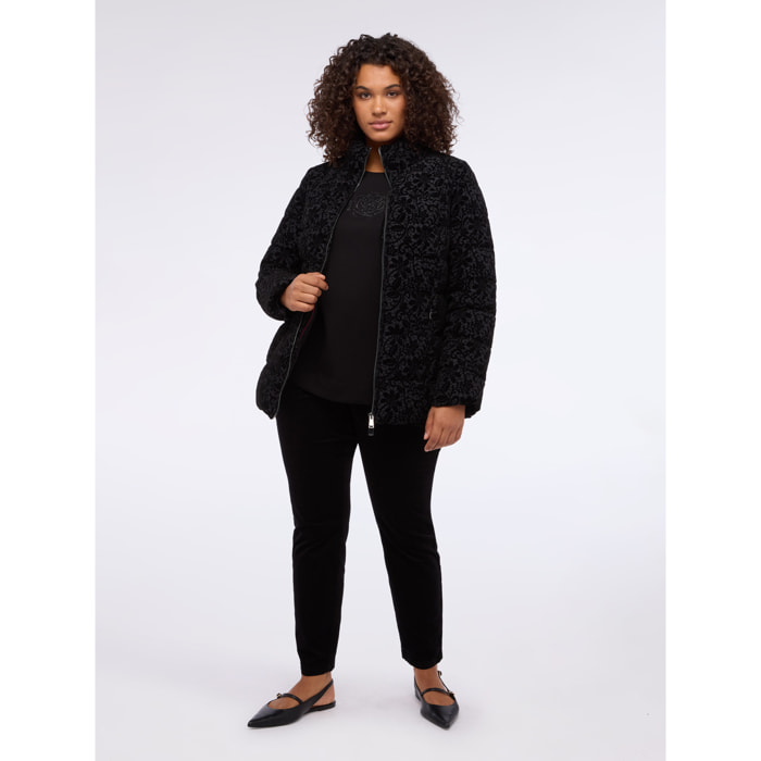 Fiorella Rubino - Piumino lavorato in pizzo - Nero