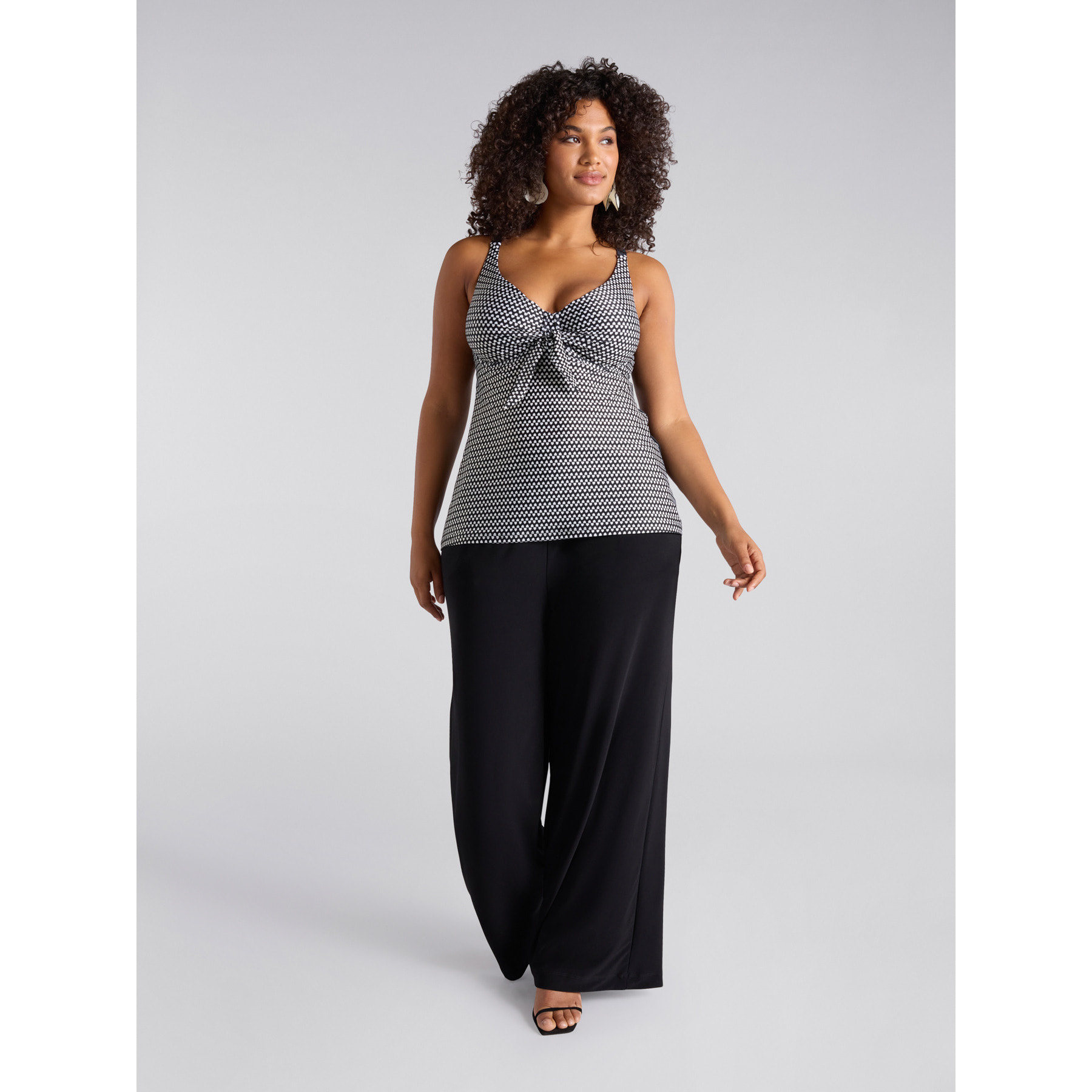 Fiorella Rubino - Top tankini stampa tribal - Nero
