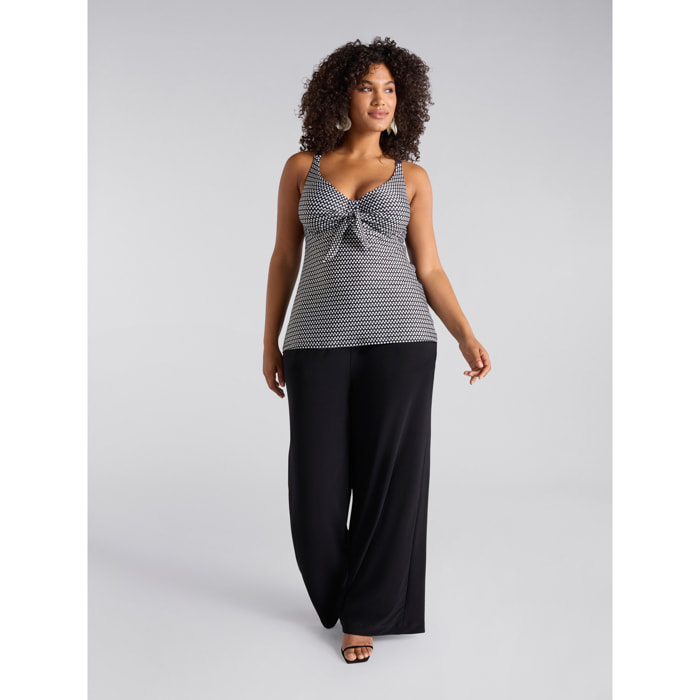Fiorella Rubino - Top tankini stampa tribal - Nero