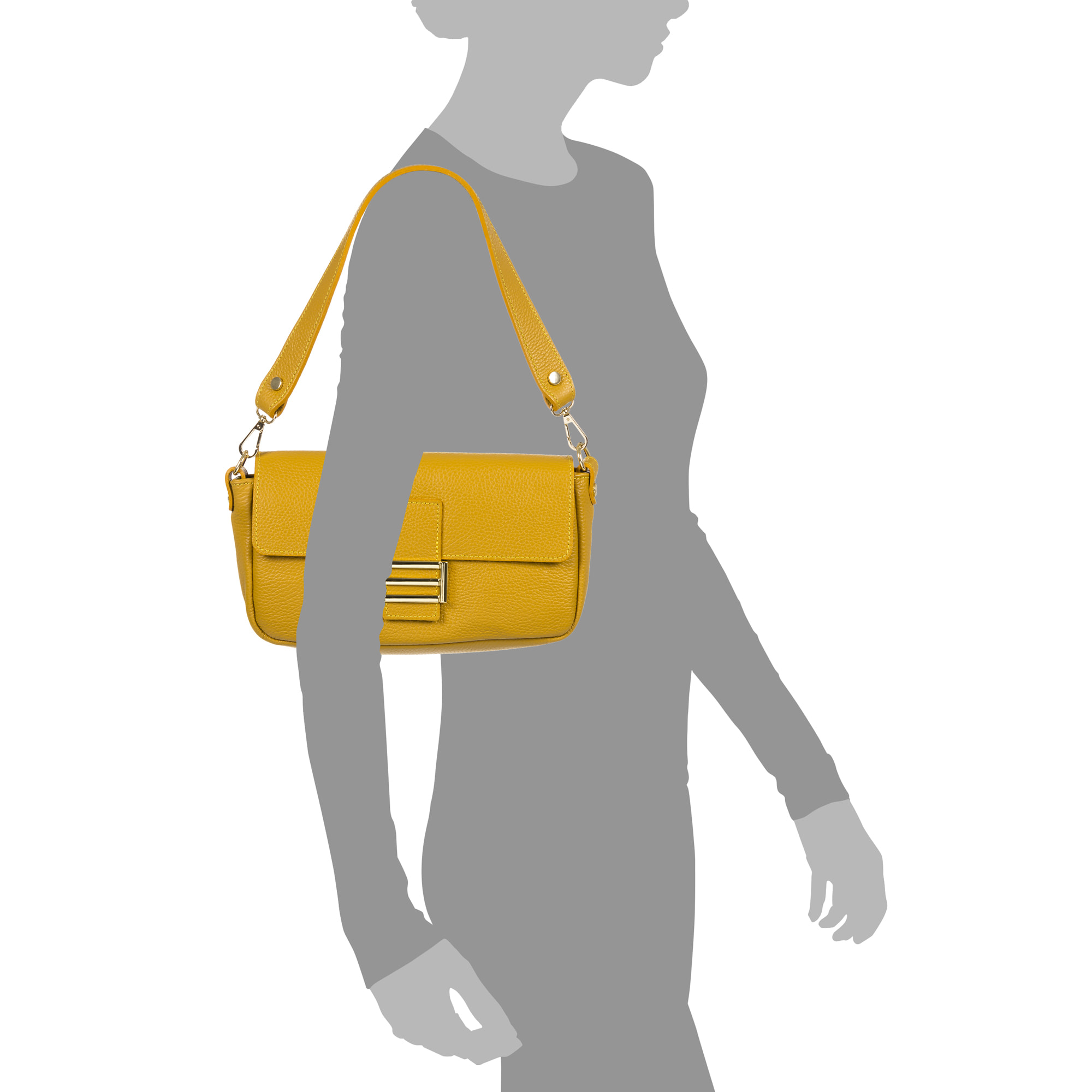 Alluvioni bolso de mano y bolso bandolera mujer. Piel auténtica acabado Dollaro.