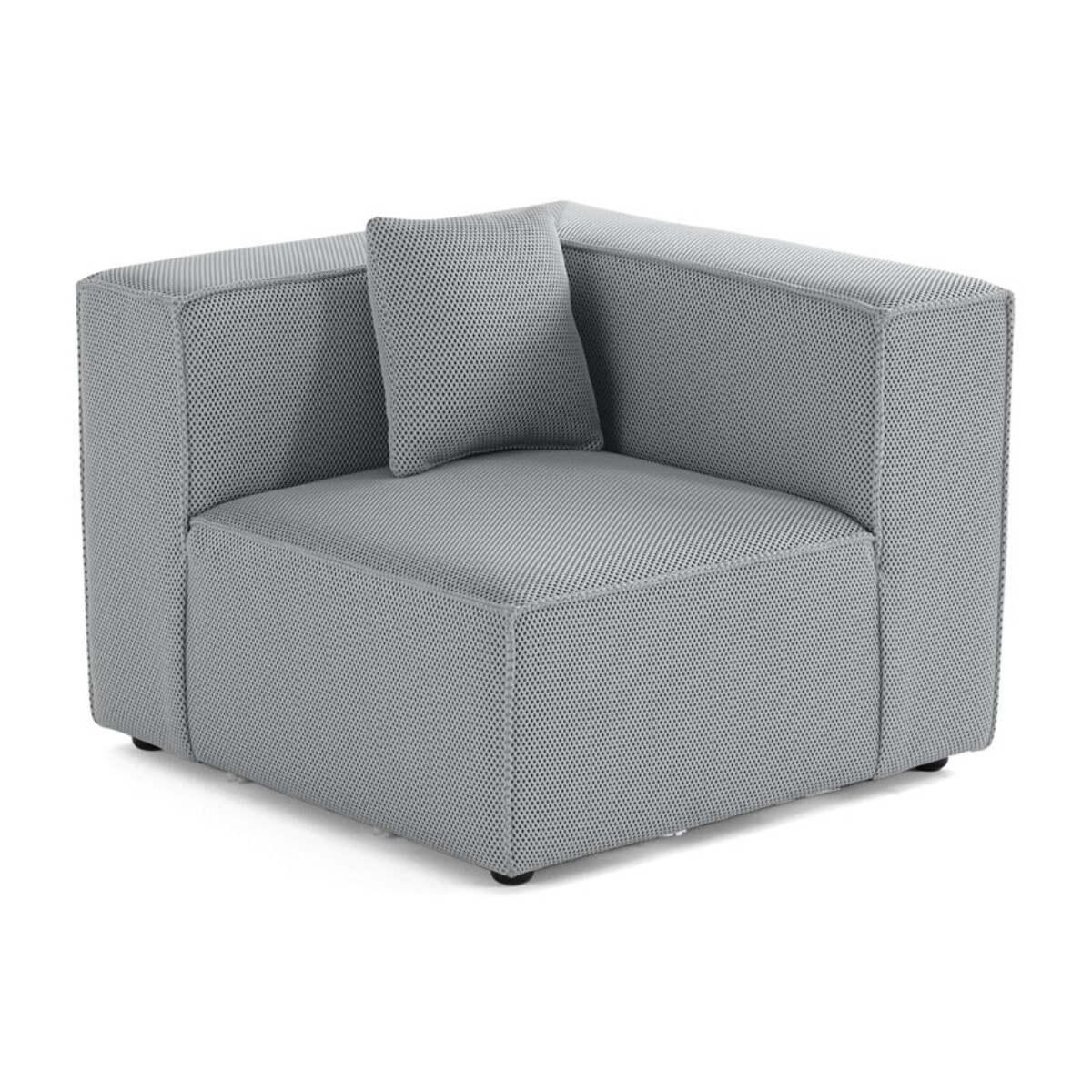 Arty - module d'assise d'angle réversible - en tissu mailles 3D - Gris clair