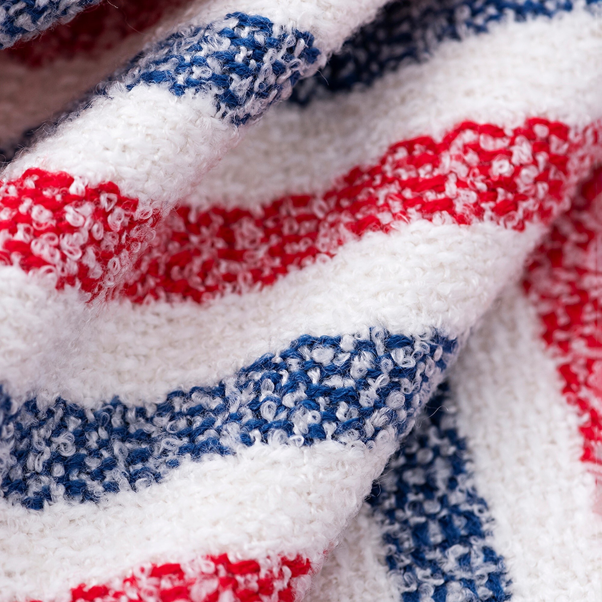 Manta de punto 140x190cm acrílico 340gr en hilo teñido cuadros el ganso