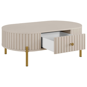 Jaime - table basse 100 cm - 1 tiroir - Beige