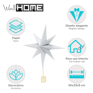 Estrella de papel para árbol de navidad (30 cm)