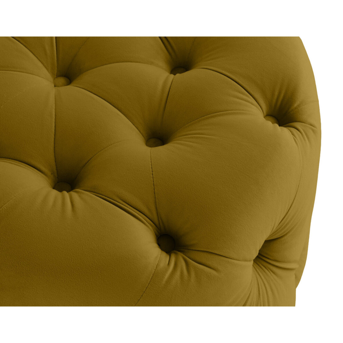 Gallata - pouf Chesterfield rond - en velours - Jaune