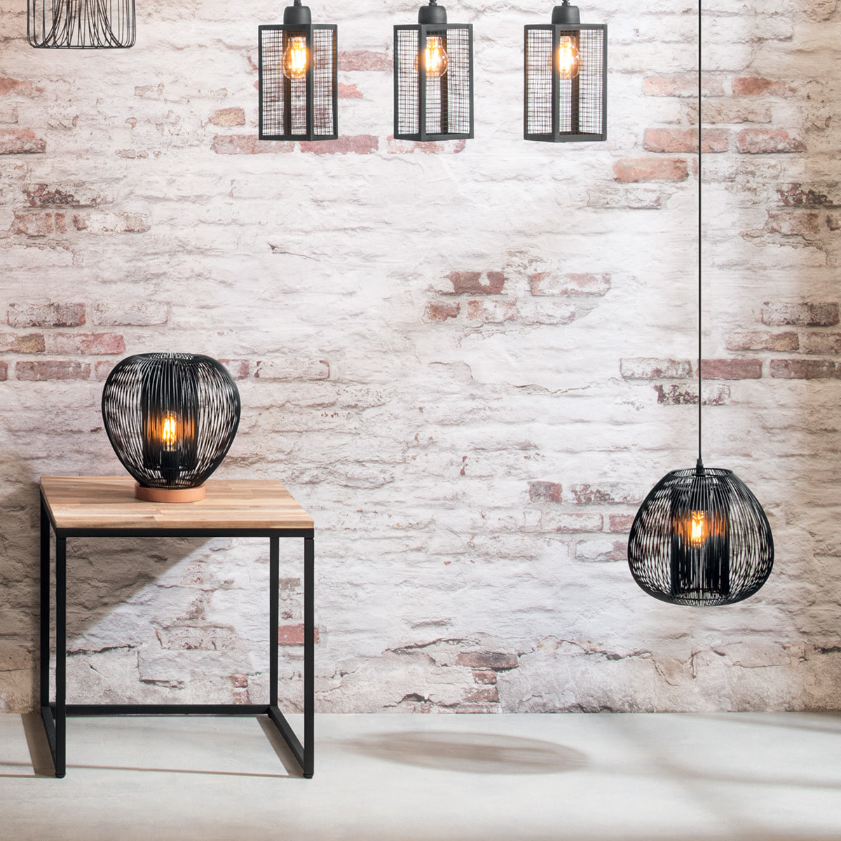 Suspension filaire "Noda" noire - métal D28 cm