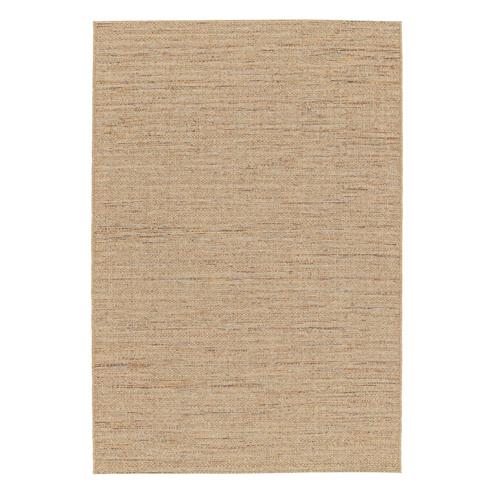 Tapis intérieur/extérieur effet jute claire avec touches de couleur EMILY