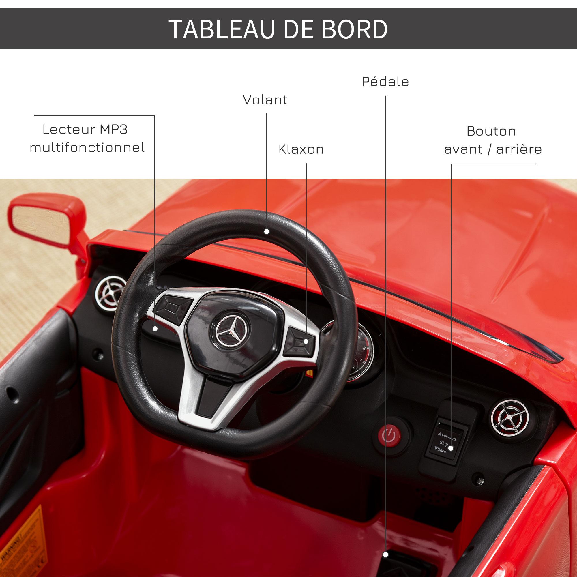 Voiture véhicule électrique enfant 6 V 7 Km/h max. télécommande effets sonores + lumineux Mercedes GLA AMG rouge
