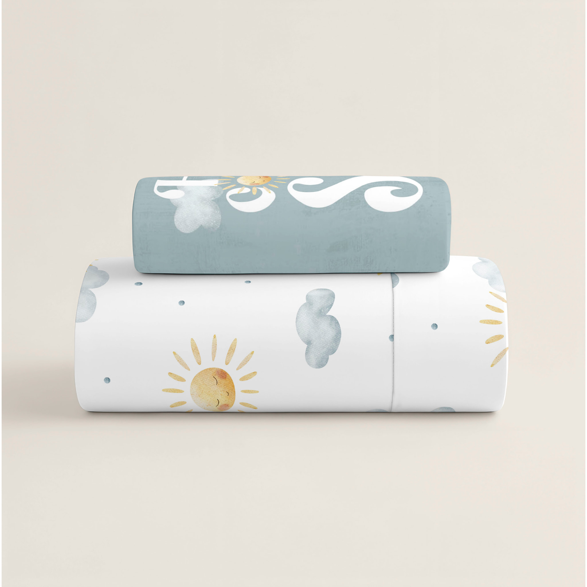 Cool Kids - Funda Nórdica Estampada - Reversible - Infantil - Cierre Solapa - 100% Algodón - Incluye 1 Funda de Almohada - Cuna/Maxicuna - Sun