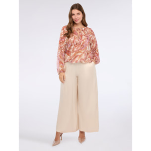 Fiorella Rubino - Blusa stampa paisley con laccetti - Rosa