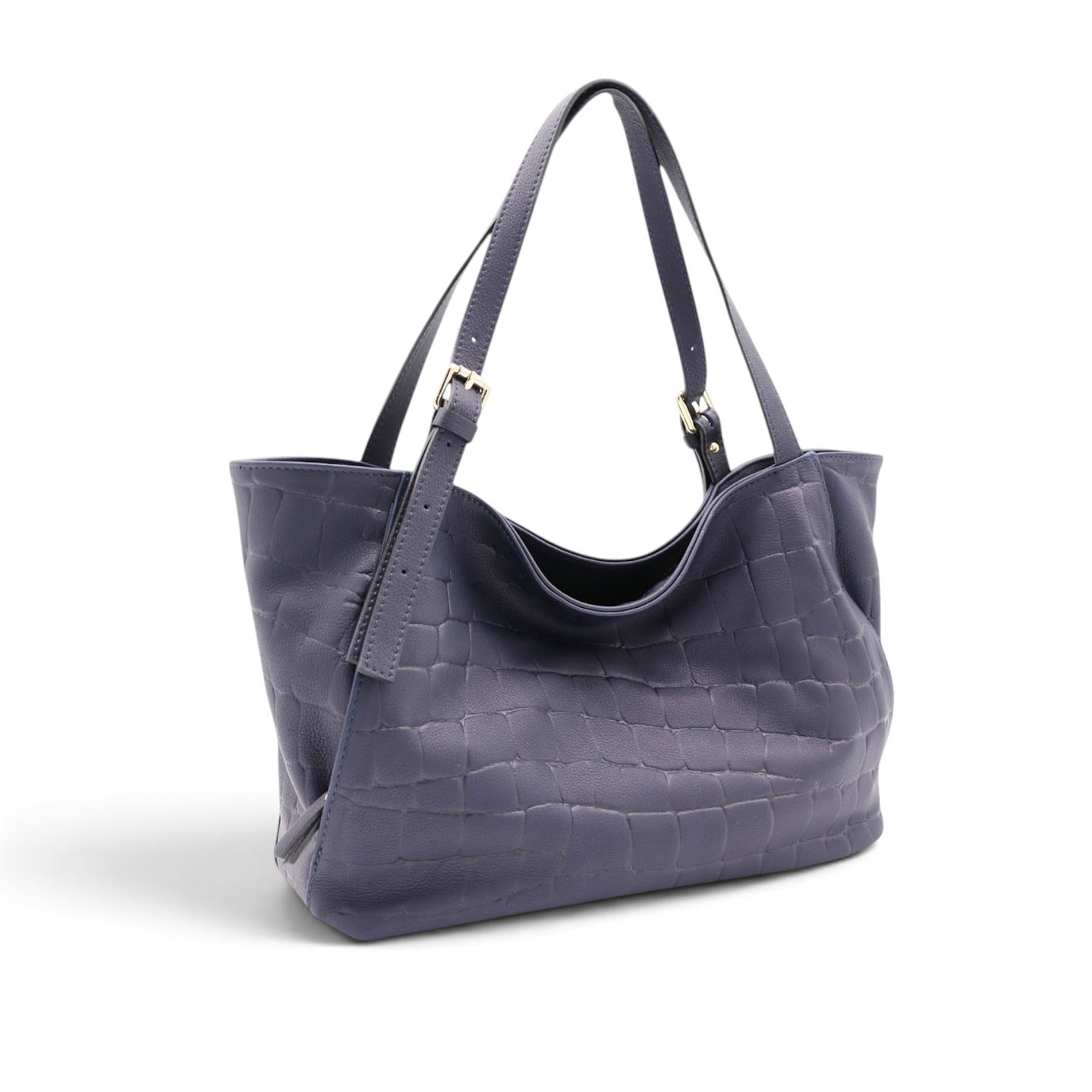 Borsa a Spalla Cheval Firenze Sarin Croc Blu Scuro