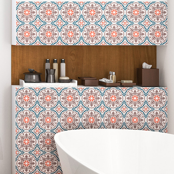 Stickers muraux - Sticker Mural Carrelage adhésif Cuisine Salle de Bain - 60 STICKERS CARRELAGES AZULEJOS CATIA