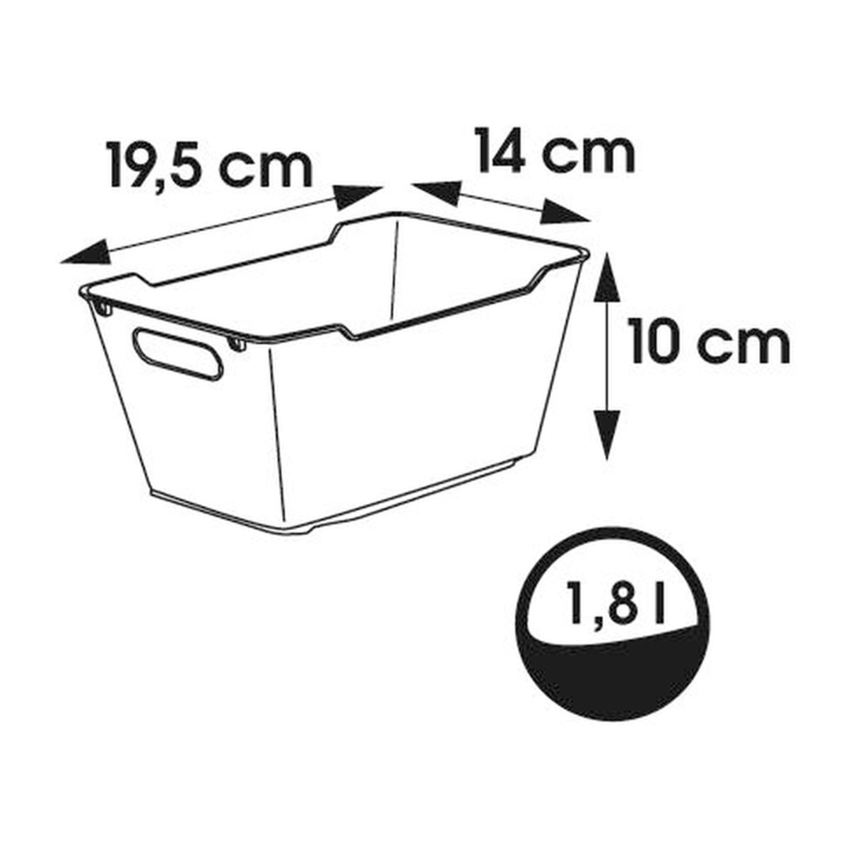 Caja de almacenaje de polipropileno color gris cristal