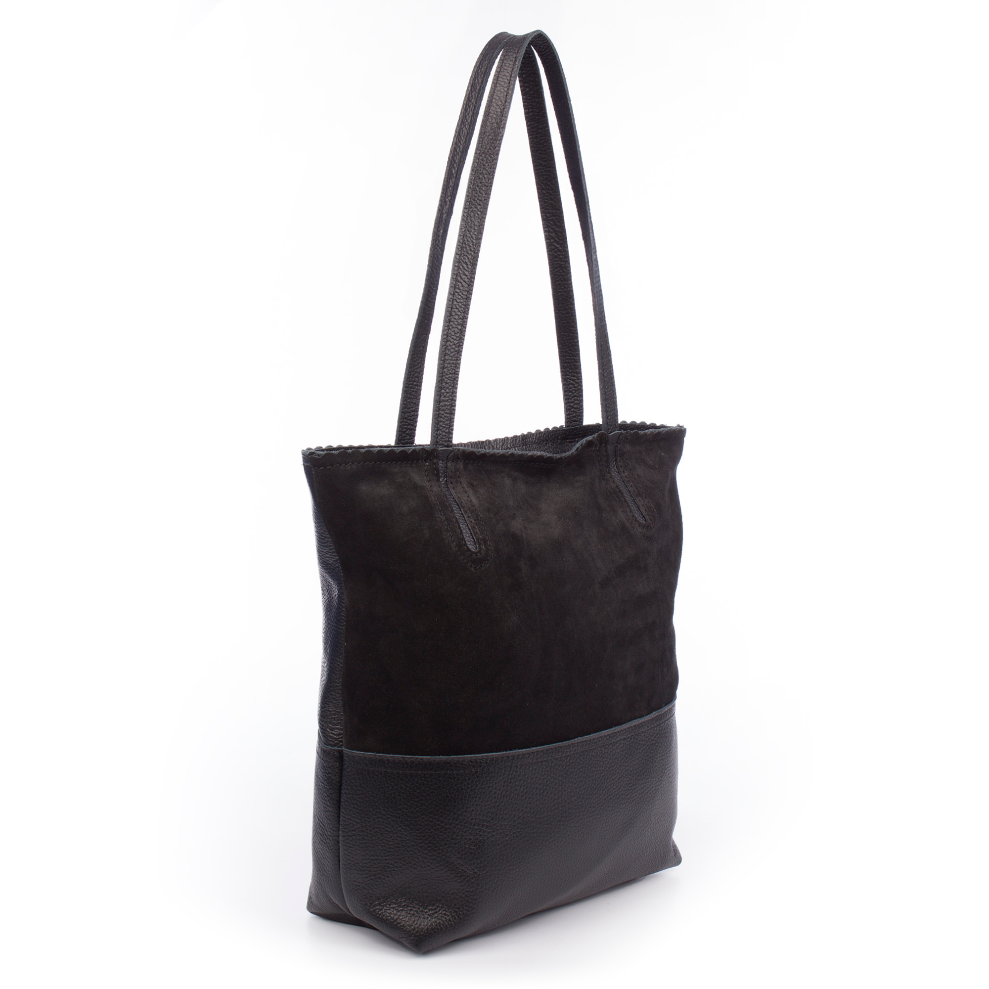 Bellino Bolso Tote Mujer. Piel auténtica Gamuza y Dollaro.